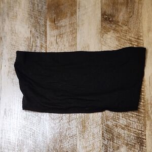 Divided Black Ruched Pencil Crop Top for Cocktail